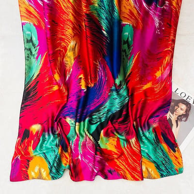 Lente Sjaal Dames Luxe Design Polyester Materiaal Gladde Sjaal Zachte Sjaal Strand Sjaal One Size blue