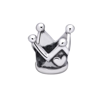Quiges - 925 - Zilveren - Bedels -Sterling zilver - Beads - Kroon Kraal Charm - Geschikt – voor - alle bekende merken - Armband Z167