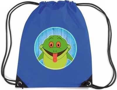 Kikkers rijgkoord rugtas / gymtas - blauw - 11 liter - voor kinderen