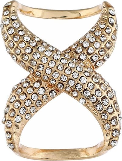 Fako Bijoux - Sjaalklem - Sjaal Klem - Sjaal Ring - Infinity - Kristal - 30x40mm - Goudkleurig