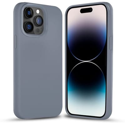 Coverzs Solid silicone case geschikt voor Apple iPhone 14 Pro (lavendel grijs) - iPhone 14 Pro hoesje grijs - iPhone 14 Pro case geschikt voor Apple - Luxe siliconen hoesje met 3-laags bescherming