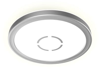 LED plafondlamp met achtergrondverlichting Plafondlamp zilver Woonkamerlamp rond Ganglamp plat, 12W 1400lm neutraal wit, DxH 19 x 2,8 cm