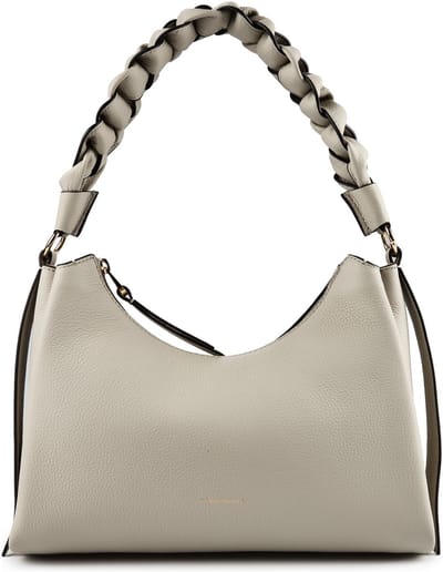 COCCINELLE Leren schoudertas Boheme Grana Double Shoulder Bag Eucalipto / Fango groengrijs