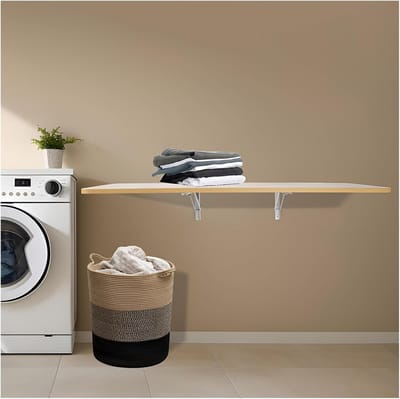Wandklaptafel - Bureau tafel - Ruimte besparen - Elegant hout design - 120 x 24 cm - Geel