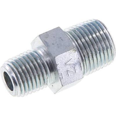 1/4'' NPT x 3/8'' NPT Verzinkt Stalen Borstnippel 210 Bar - Hydrauliek