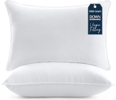 Set van 2 Hoofdkussens 50x70 cm - Zachte Holle Vezelvulling - Witte Kussens voor Hoofd-, Nek- en Schoudersteun