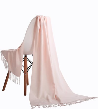 Emilie Scarves Pashmina sjaal Cashmere omslagdoek Wit Roze - 200*63CM - Bruidsmeisjes