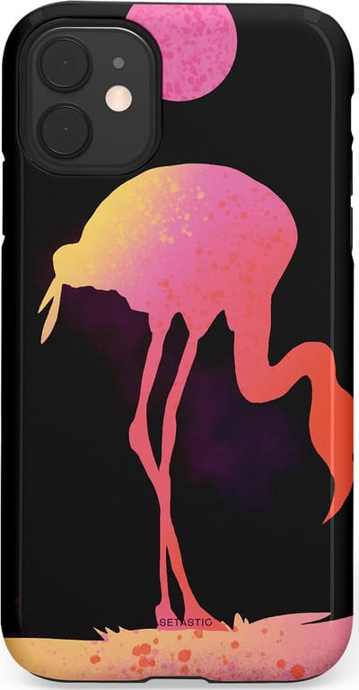 Casetastic Hoesje Geschikt voor Apple iPhone 11 - Stijlvolle Beschermende Duo-layer Case - Silhouet Flamingo
