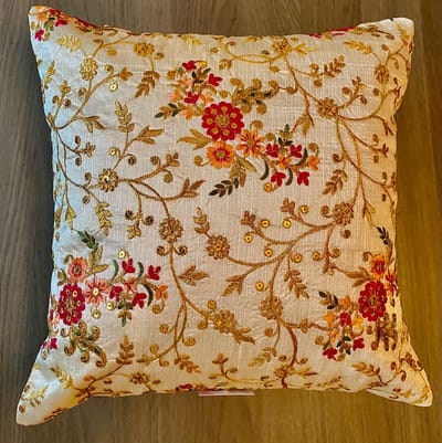 Kussens woonkamer - kussenhoes 40x40 cm - kussensloop - sierkussens - cushion cover - katoensilk - Kussenhoesjes - 2 stuks - etnisch Indiaas - borduurwerk - embroidery