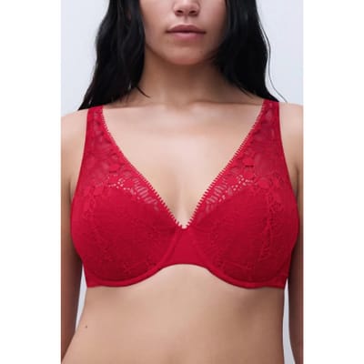 Chantelle Co Bra Tshirt Plunge Spacer Poppy Red Taglia: B70 | Reggiseni Outlet | Donna | Rosso