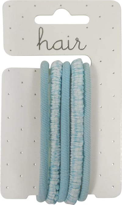 Elastiek/Scrunchie Set Ribbel en Ruit Décor - Blauw - 5 stuks