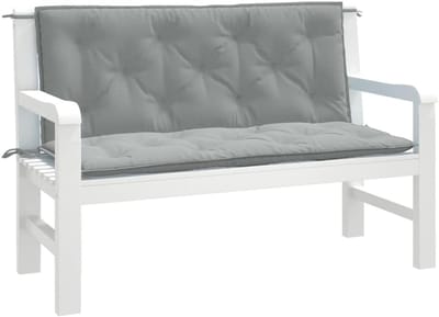 Bankkussens Set - Zitkussens Tuin - Buiten Meubels - Waterafstotend Materiaal - 120x50x7cm - Lichtgrijs