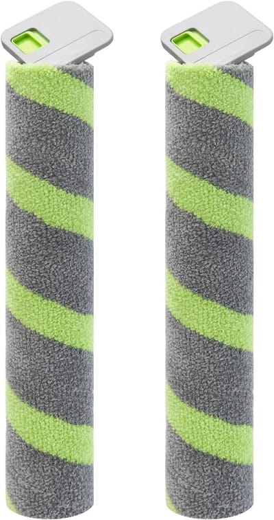 Set van 2 Luxe Reserve Borstelrollen - Geschikt voor iRobot Roomba Max 705 Combo+ & Max 700 Serie - 31cm - Zelfreinigende Roller Mop - Grijs/Groen
