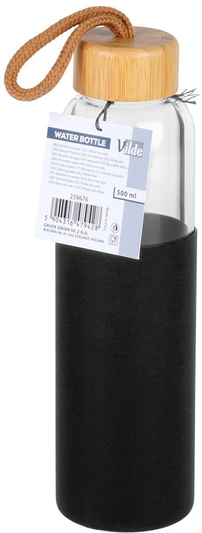 Waterfles Glas met Siliconen Hoes 500 ml - Drinkfles - Vvoor Kinderen en Volwassenen