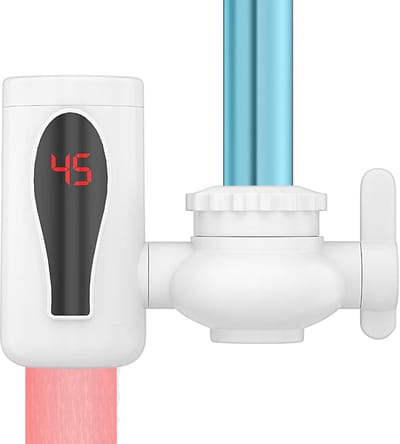 Direct Warmwaterkraan - Elektrische Verwarmingskraan - Direct Warm Water - Draaibare Dubbele Standen - LED Digitaal Display - Wit