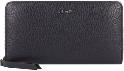 abro Leren Portemonnee Leather Adria Zip Wallet Navy Blauw