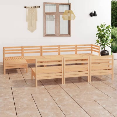 vidaXL - 10-delige - Loungeset - massief - grenenhout