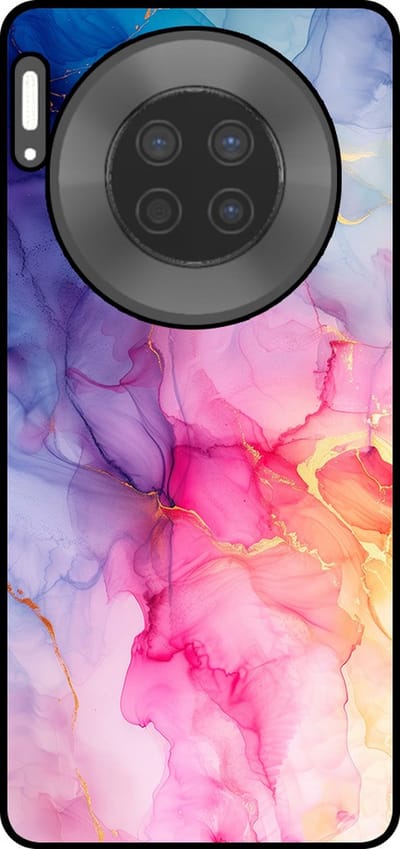Smartphonica Telefoonhoesje Geschikt voor Huawei Mate 30 met marmer opdruk - TPU backcover case marble design - Regenboog geschikt voor Huawei Mate 30