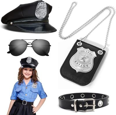 Agent kostuumaccessoires set met zonnebril, stropdas, kaarthouder, nekopdrachten en kaarten voor carnaval en cosplay