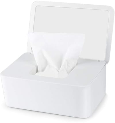 Dailygoods- Doekjesbox met deksel - Vaatdoekhouder - Doekjes houder - Kinderveilig - Kunststof - Grote capaciteit 18,5 x 12 x 7,5 cm - Doekjeshouder