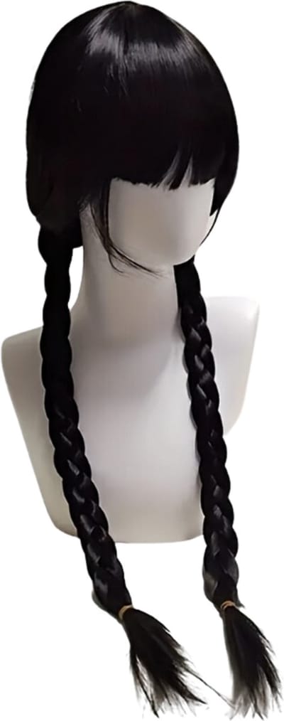 Livano Pruiken Dames - Lang Haar - Cosplay Pruik - Cosplay Wig - Hair Wig - Zwart - 55cm