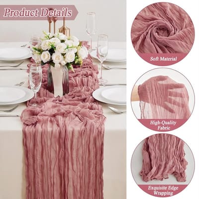 Dailygoods - Set van 4 Roze Tafellopers - Perfect voor Bruiloften en Feestjes