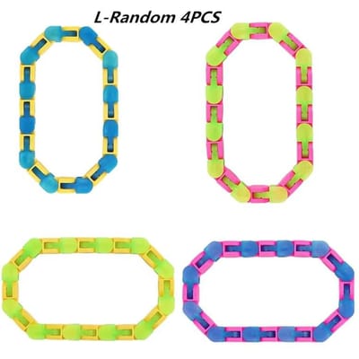 24 Knoopen Wacky Tracks Fidget Speelgoed Lichtgevend in Het Donker Speelgoed Voor Kinderen Fietsketting Stressverlichtende Armband Volwassenen Sensorisch Speelgoed Cadeaus