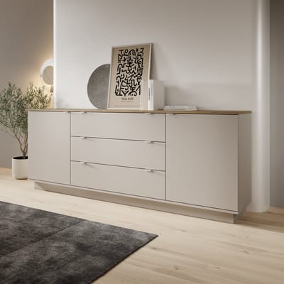 Meubella - Galeno - Dressoir - Beige - 225x41x86 cm