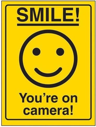 Veiligheidsbord Camera - Attentie Bord - Gebouw Beveiliging - Zelfklevend Vinyl - 150x200mm - Zwart