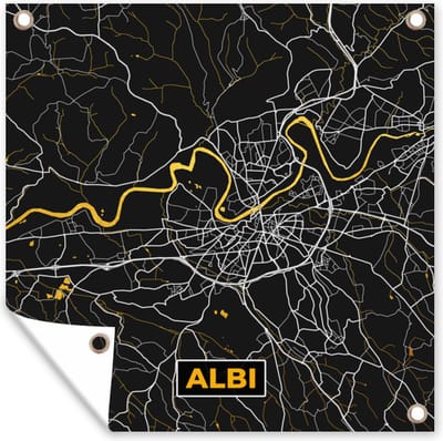 Tuin poster Stadskaart - Frankrijk - Plattegrond - Albi - Kaart - 200x200 cm - Tuindoek