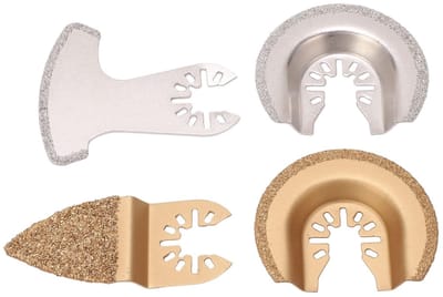 Dailygoody - Oscillerende Multitool Zaagbladen - Hardmetaal en Diamant - Corrosiebestendig - Universeel Formaat - Geschikt voor Keramiek en Grout - 4
