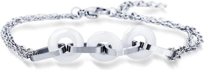 Montebello Armband Uma White - 316L Staal - Keramiek - ∅10mm - 20cm
