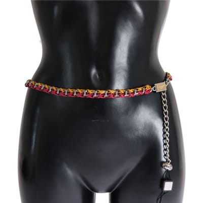 Dolce & Gabbana Damesriem van Rood Geel Leer Kristal