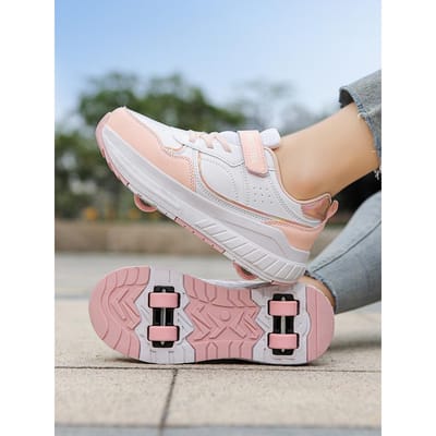 Kinderschoenen die van vorm veranderen Vierwielige rolschoenen Jongens en meisjes Dual-purpose rolschaatsen Dubbelrijige rolschaatsen Volwassene 34