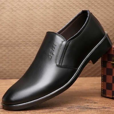 Leren Schoenen voor Heren Business Casual Heren Leren Schoenen voor Heren Britse Stijl Puntige Neus Formele Kleding Werk Leren Schoenen voor Heren 42 black