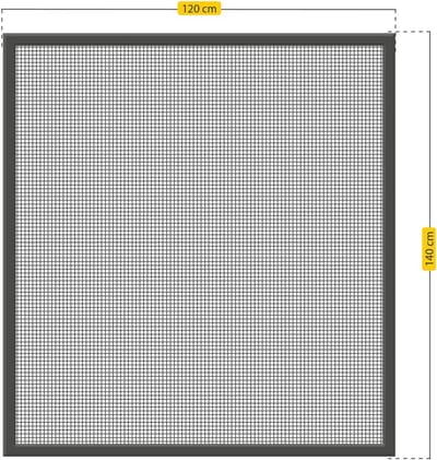 Schellenberg 70989 Insectenhor voor ramen ACTION, vliegenhor met aluminium frame 120 x 140 cm, antraciet