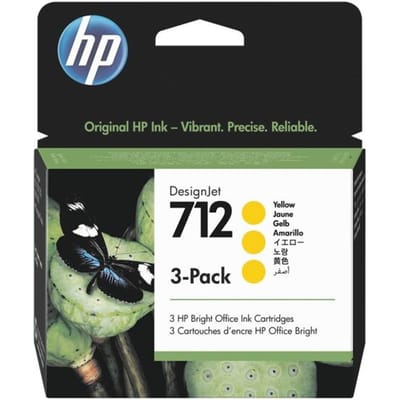 HP 712 3-pack geel (Origineel Hoge Capaciteit)