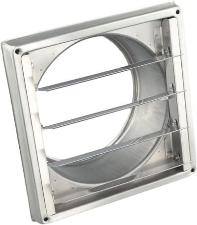 Ventilatie Rooster - Afvoerluifel - Luchtstroom Verbeteren - Weerbestendig Staal - 150MM - Zilver