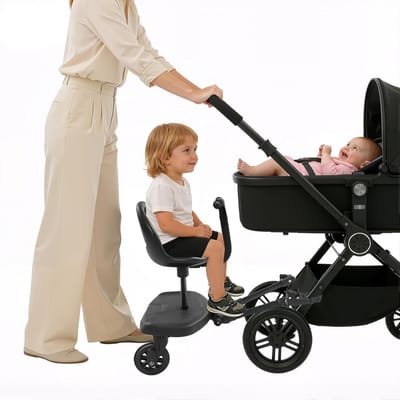 Kinderwagen Meerijdplank - Buggy Board Zitting - Reizen met Kinderen - Universele Pasvorm - 64 x 34 x 59 cm