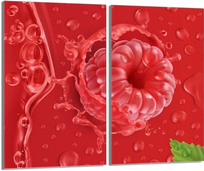 TMK ArtDeko Serie - Glasplaat Bescherming Voor Fornuis - 30x52 - Malina - Hittebestendig - Multifunctioneel