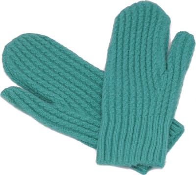 Petrol dames wanten gebreid - basic wanten voor vrouwen - gekleurde handschoenen - one size - acryl - blauwe wanten - STUDIO Ivana