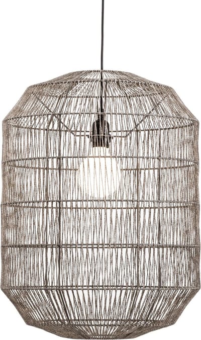 Fine Asianliving Hanglamp Touw Geweven Mat Zwart D42xH60cm