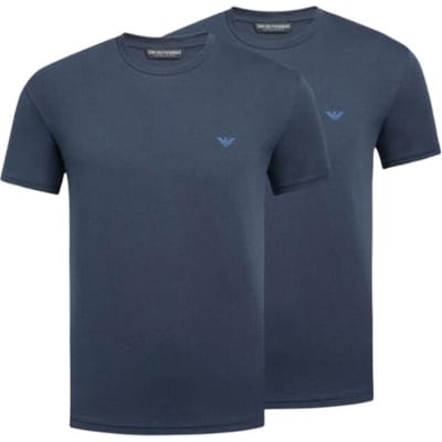Emporio Armani Ss22 Pull à col rond T-shirt à manches courtes en maille unie Homme Hauts Bleu Marine 111267-2R720-70835 XL gray