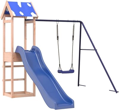 Speeltoren Hout - Speeltoestel Tuin - Buiten Spelen - A-vormig Frame - 238 x 195 x 259 cm - Bruin