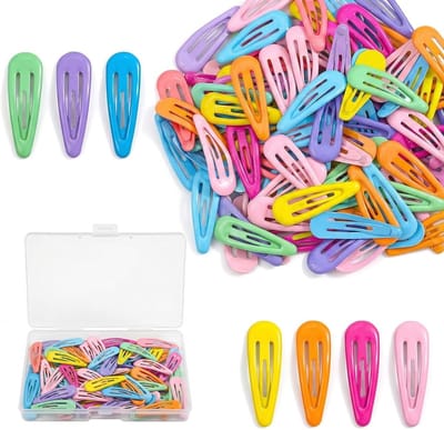 80 kleurrijke metalen haarspeldjes voor meisjes - Snap-haarclips, haaraccessoires en trendy haarspelden voor elke gelegenheid