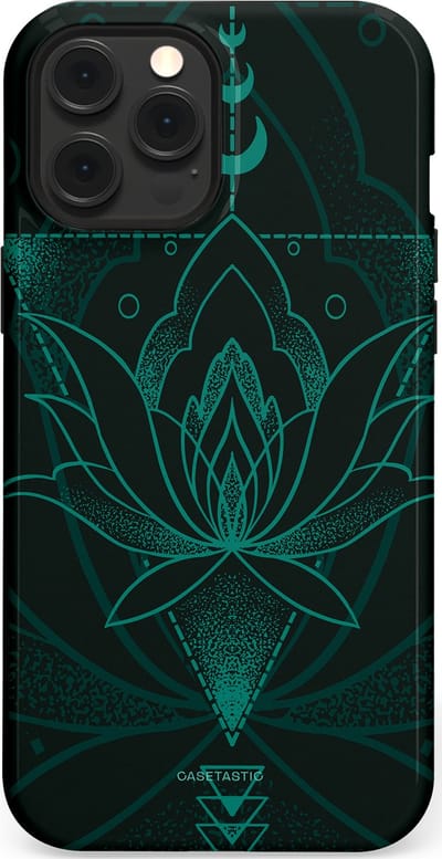 Casetastic Hoesje Geschikt voor Apple iPhone 12 Pro Max Magsafe - Stijlvolle Beschermende Duo-layer Case - Lotus Zen