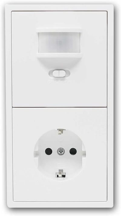 Draadloze Bewegingsmelder met Stopcontact, Wit, Inbouw, LED Geschikt