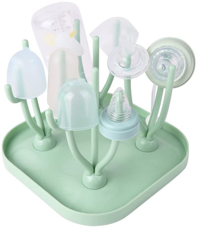 Flessendroogrek voor Babyflessen - Met Afneembare Houders - BPA-vrij - Voor Flessen, Speentjes en Bekers - Groen