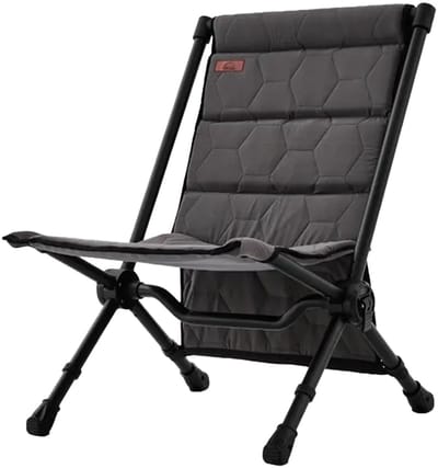 Wild Land® MTS-X Campingstoel - Extra Warme Zitting (Isolated) - Stevig Kampeerstoel tot 150 kg - Comfortable Zithoogte 40 cm - Meenemen in Luxe Opbergtas - Ideaal voor Kamperen, Vissen en Thuis