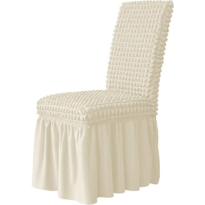 1 stuks Seersucker Stoelhoes Voor Eetkamer Banketstoel Hoes Stretch Stoelhoes met Rok Elastisch Bruiloftsstoel Decor 1PC chair cover
